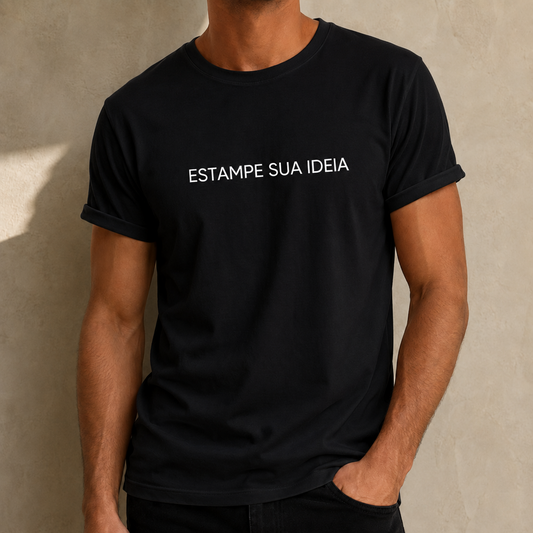 Camiseta Preta Masculina - Estampe Sua Ideia (Cópia)