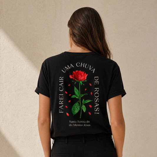 Camiseta Feminina - Chuva de Rosas - REF- 3020