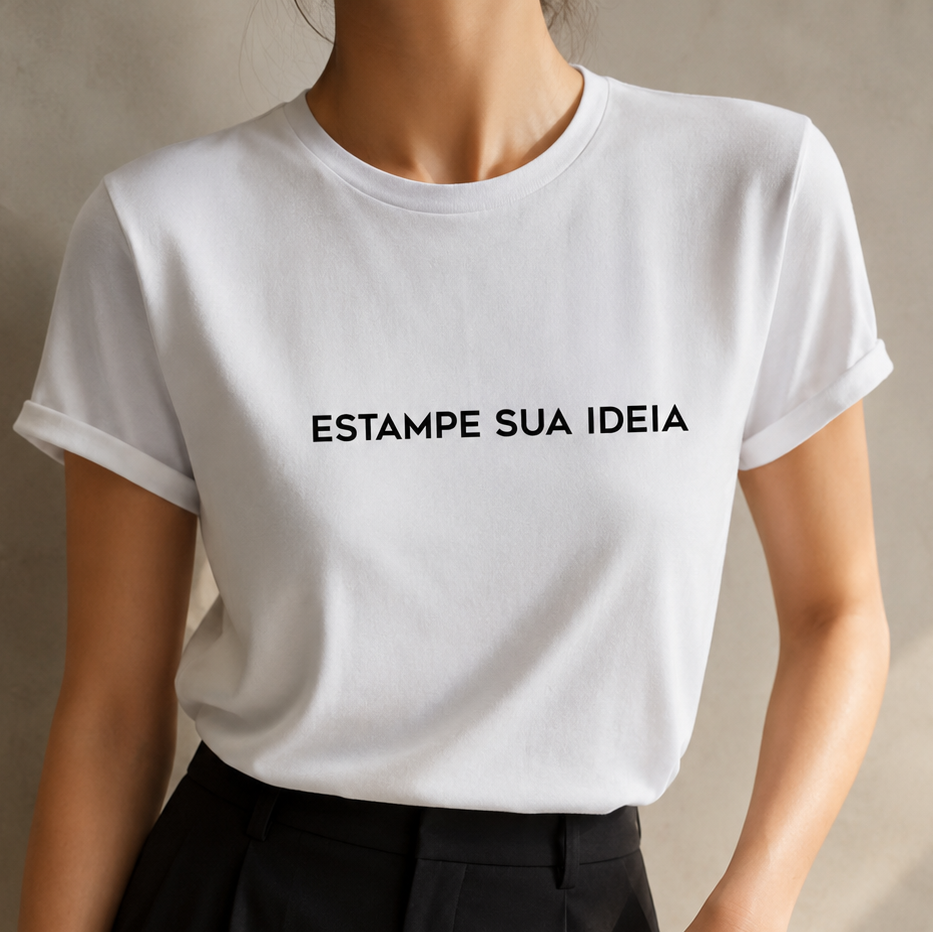 Camiseta Feminina - Estampe Sua Ideia