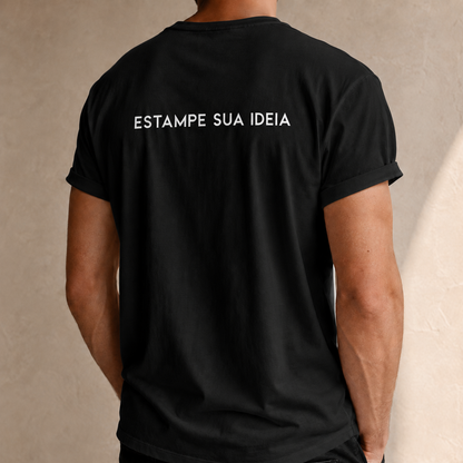 Camiseta Branca Masculina - Estampe Sua Ideia