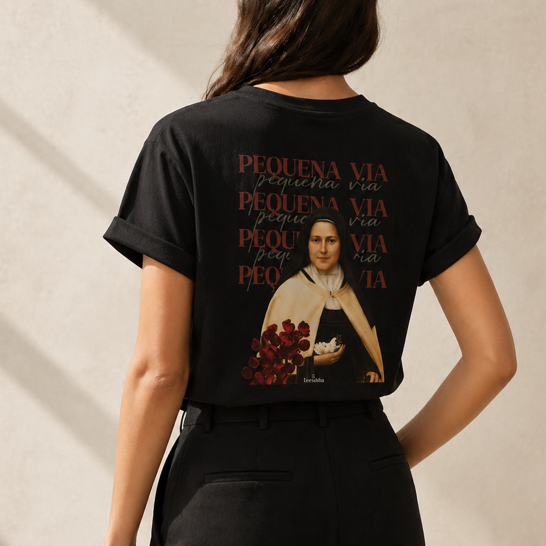 Camiseta Santa Teresinha - Pequena Via -REF - 1001