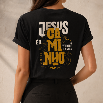 Camiseta Unissex Streetwear - Frase "Jesus è o Caminho" REF - 3001