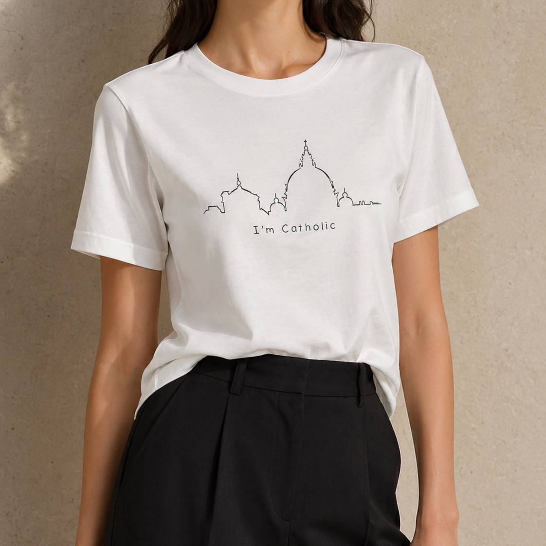 Camiseta Feminina Bandeira Vaticano - I'm Catholic REF - 2001