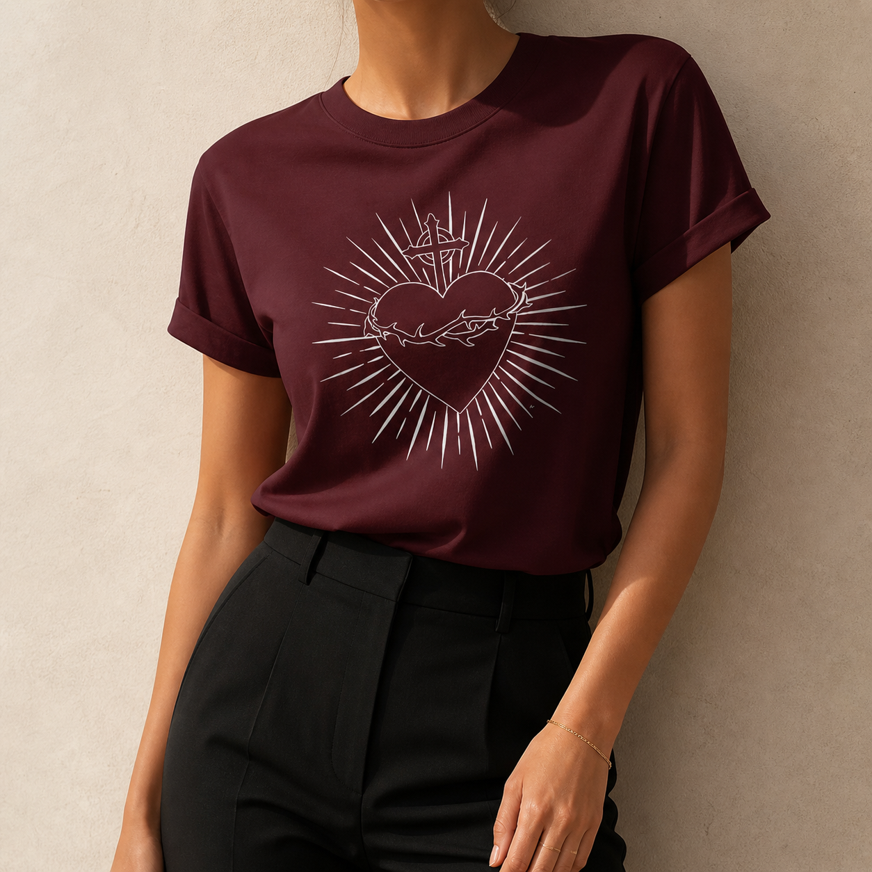 Camiseta Feminina - Sagrado Coração de Jesus - REF - 1060