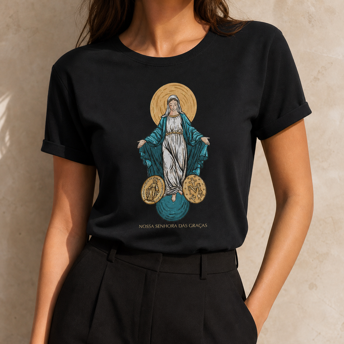 Camiseta Masculina - Nossa Senhora das Graças - REF - 1060