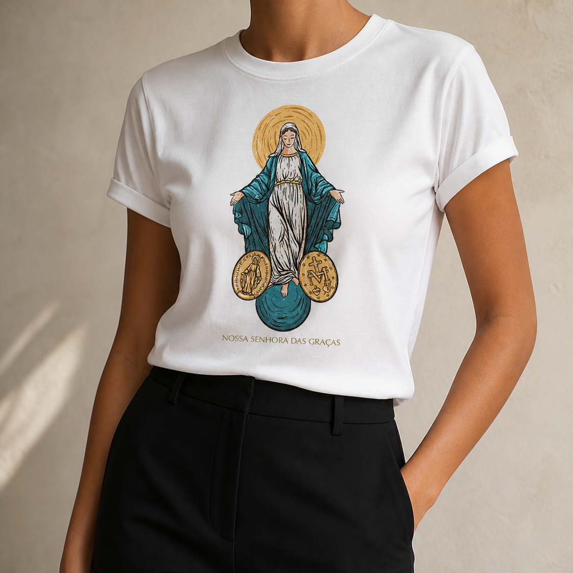 Camiseta Masculina - Nossa Senhora das Graças - REF - 1060