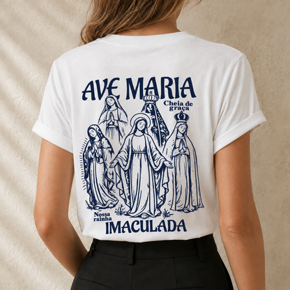 Camiseta Feminina Ave Maria Imaculada - REF -1030