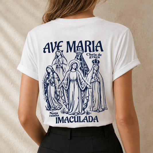 Camiseta Feminina Ave Maria Imaculada - REF -1030
