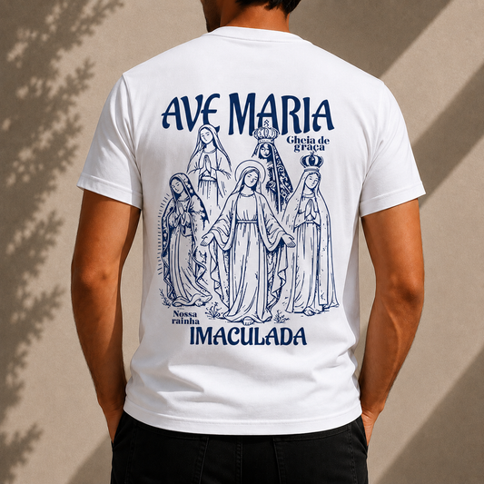 Camiseta Masculina Ave Maria Imaculada -REF -1030