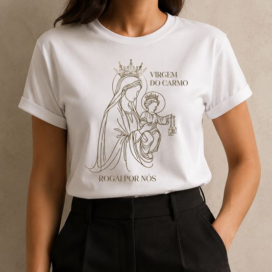 Camiseta Feminina Nossa Senhora do Carmo - REF - 1050
