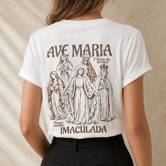 Camiseta Feminina Ave Maria Imaculada - REF -1030
