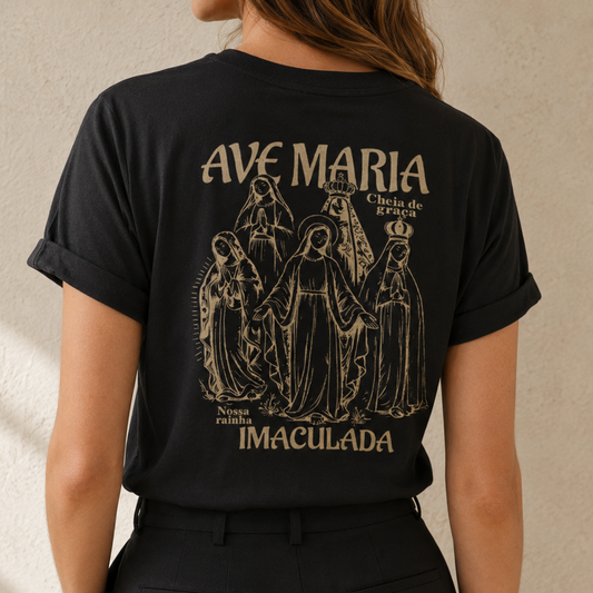 Camiseta Feminina Ave Maria Imaculada - REF -1030