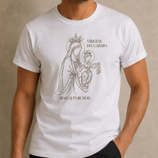 Camiseta Masculina Nossa Senhora do Carmo - REF - 1050