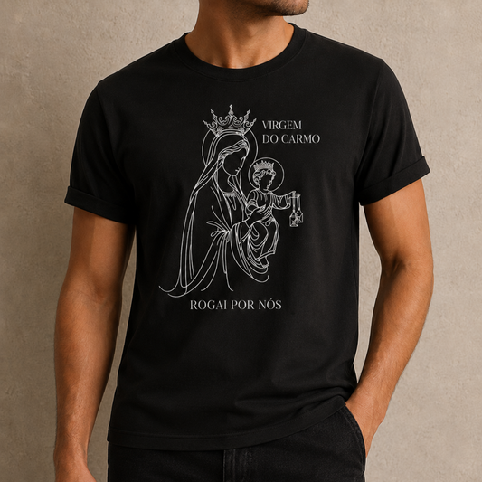 Camiseta Masculina Nossa Senhora do Carmo - REF - 1050