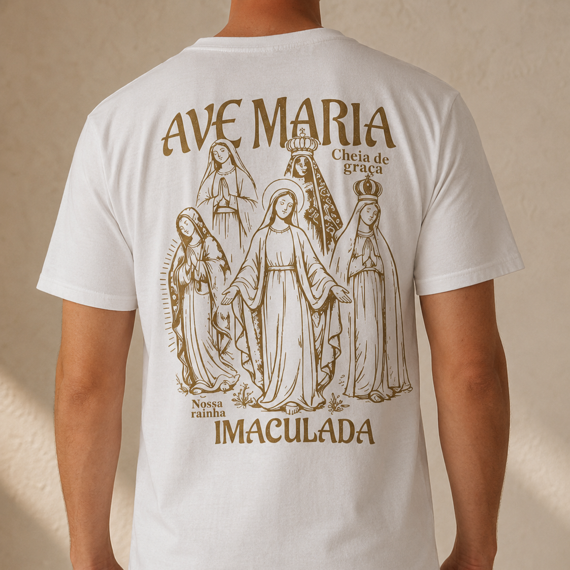 Camiseta Masculina Ave Maria Imaculada -REF -1030