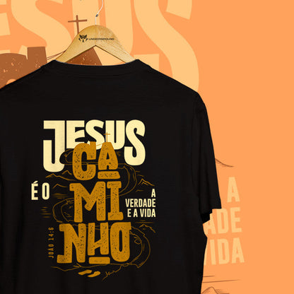 Camiseta Unissex Streetwear - Frase "Jesus è o Caminho" REF - 3001